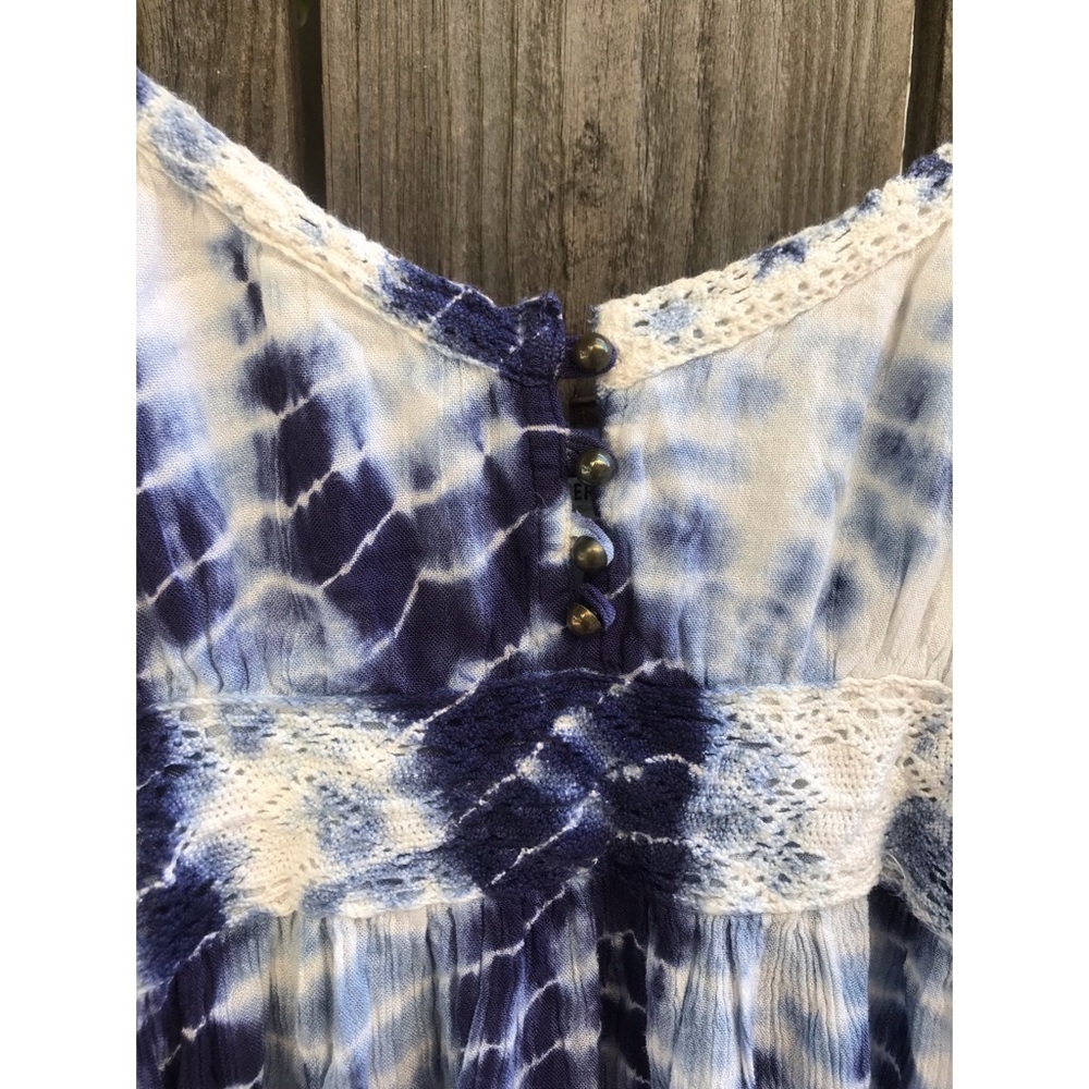 Forever 21 Blue & White Tie Dye Midi Dress, Size Small - Picture 2 of 8